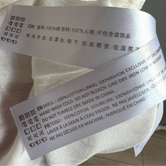 En Saison Women's Tiered Lace Detail Midi Dress White Size Medium 100% Cotton - Picture 11 of 14